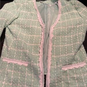 Elegant Mint Tweed Blazer